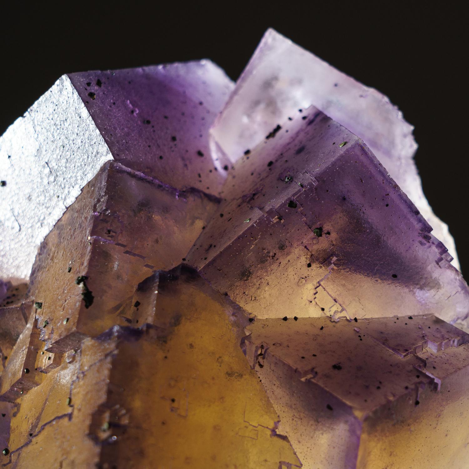 Purple Yellow Fluorite from Elmwood Mine, Carthage, Smith County, Tennessee In Excellent Condition For Sale In New York, NY