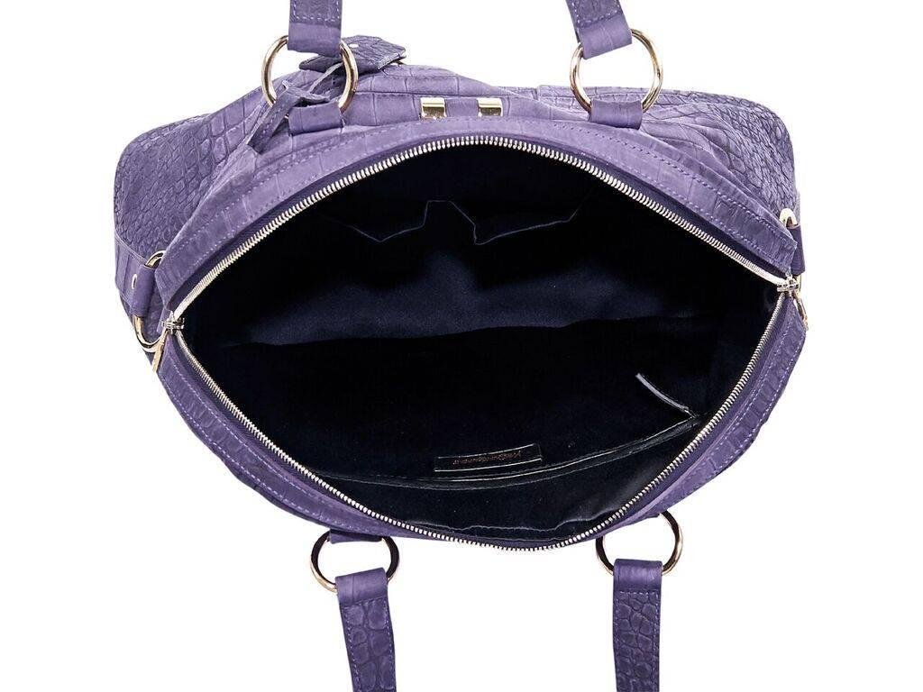 Purple Yves Saint Laurent Muse Embossed Handbag In Good Condition In New York, NY