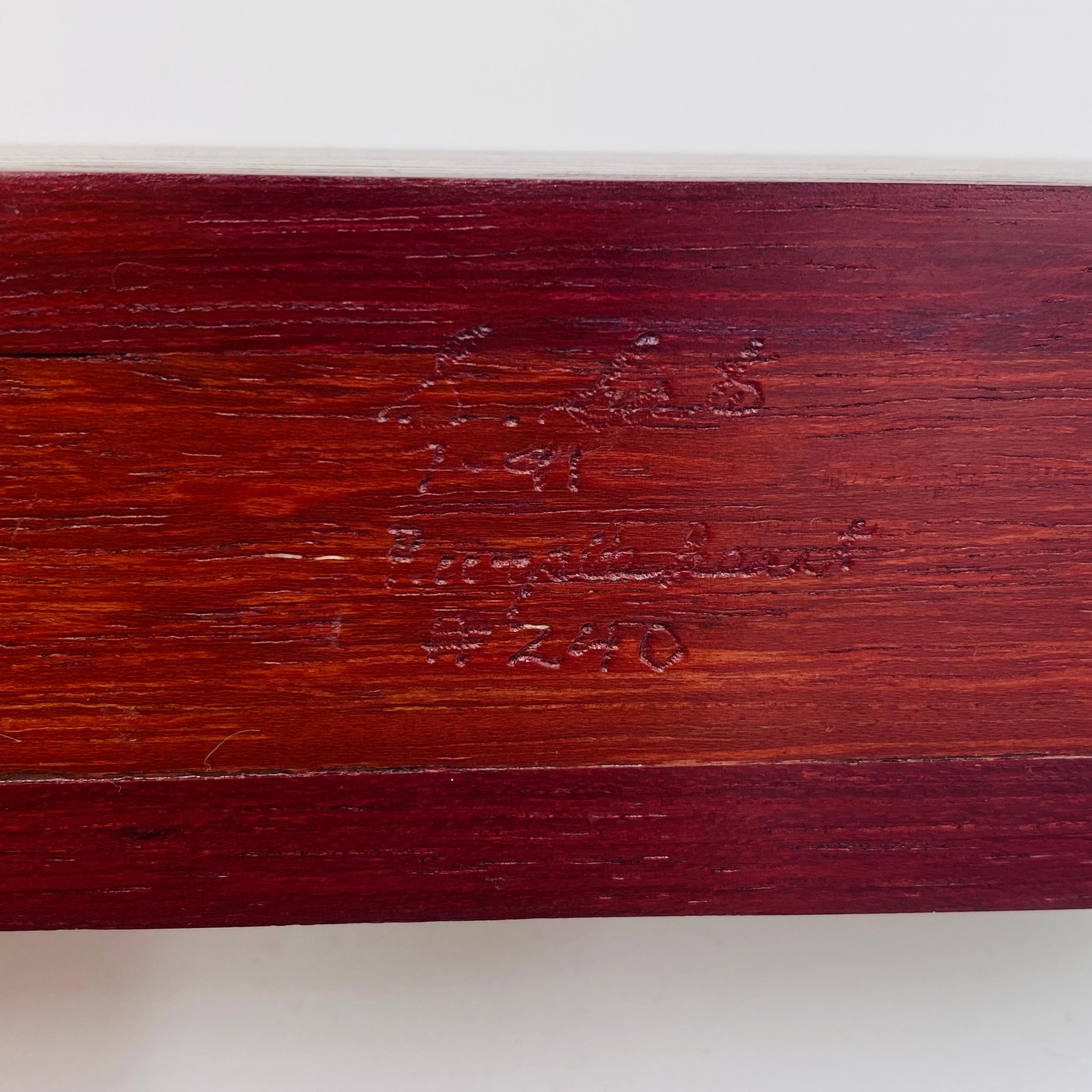 Purpleheart Wood Card Holder Signed Handmade, 1990s 1