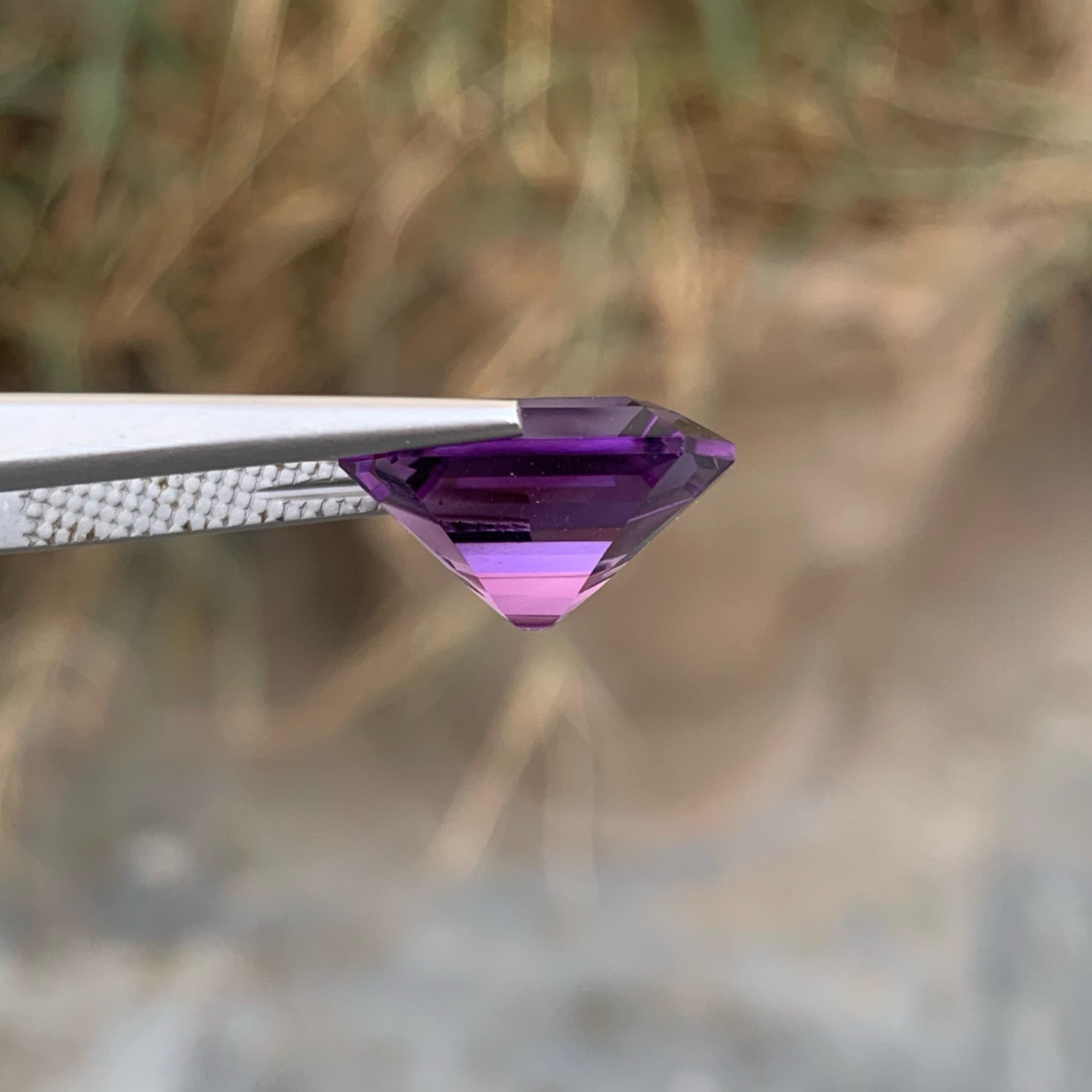 Weight 8.10 carats 
Dimensions 14.7 x 11.3 x 8.5 mm
Treatment None 
Origin Brazil 
Clarity Loupe Clean 
Shape Rectangular 
Cut Custom Precision



Discover the mesmerizing beauty of this 8.10 carat Amethyst gemstone, meticulously precision-cut to