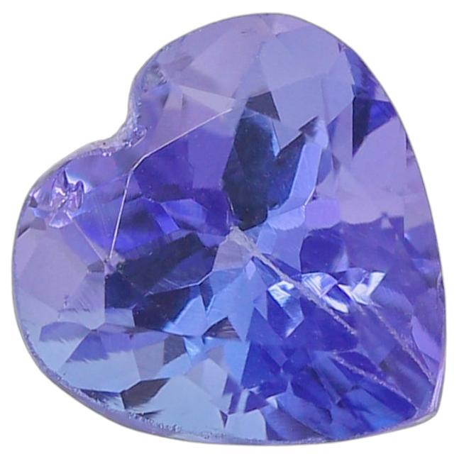 Tanzanite bleue violacée en forme de cœur de 1,30 carat, pierre précieuse de Tanzanie en vente