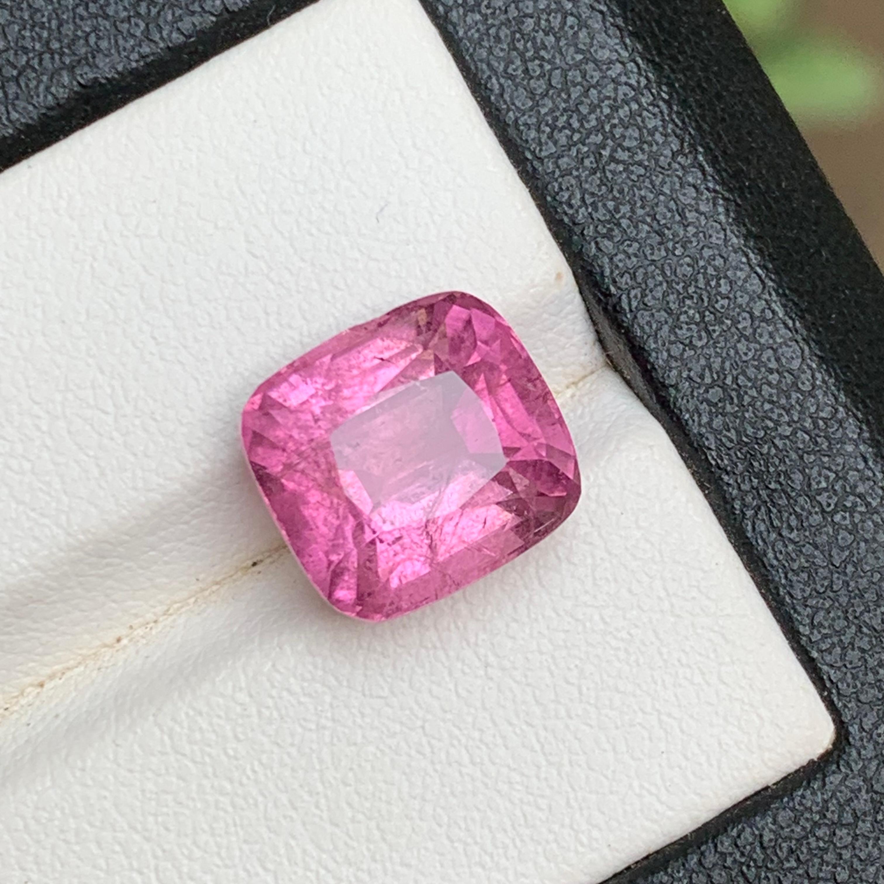 Lila Farbton rosa natürlichen Turmalin Ring lose Edelstein 8,10 Ct Kissenschliff im Angebot 6