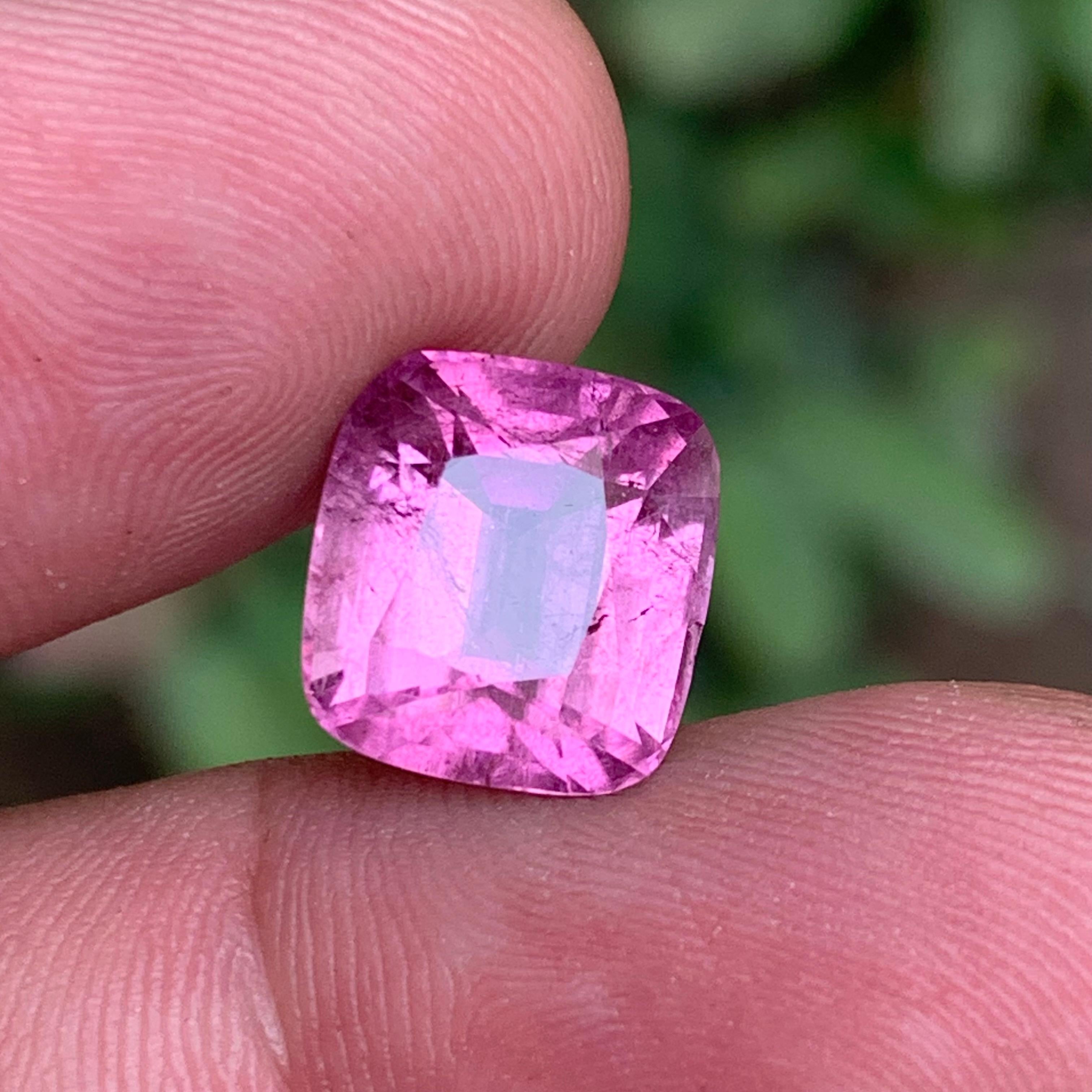 Lila Farbton rosa natürlichen Turmalin Ring lose Edelstein 8,10 Ct Kissenschliff im Angebot 7