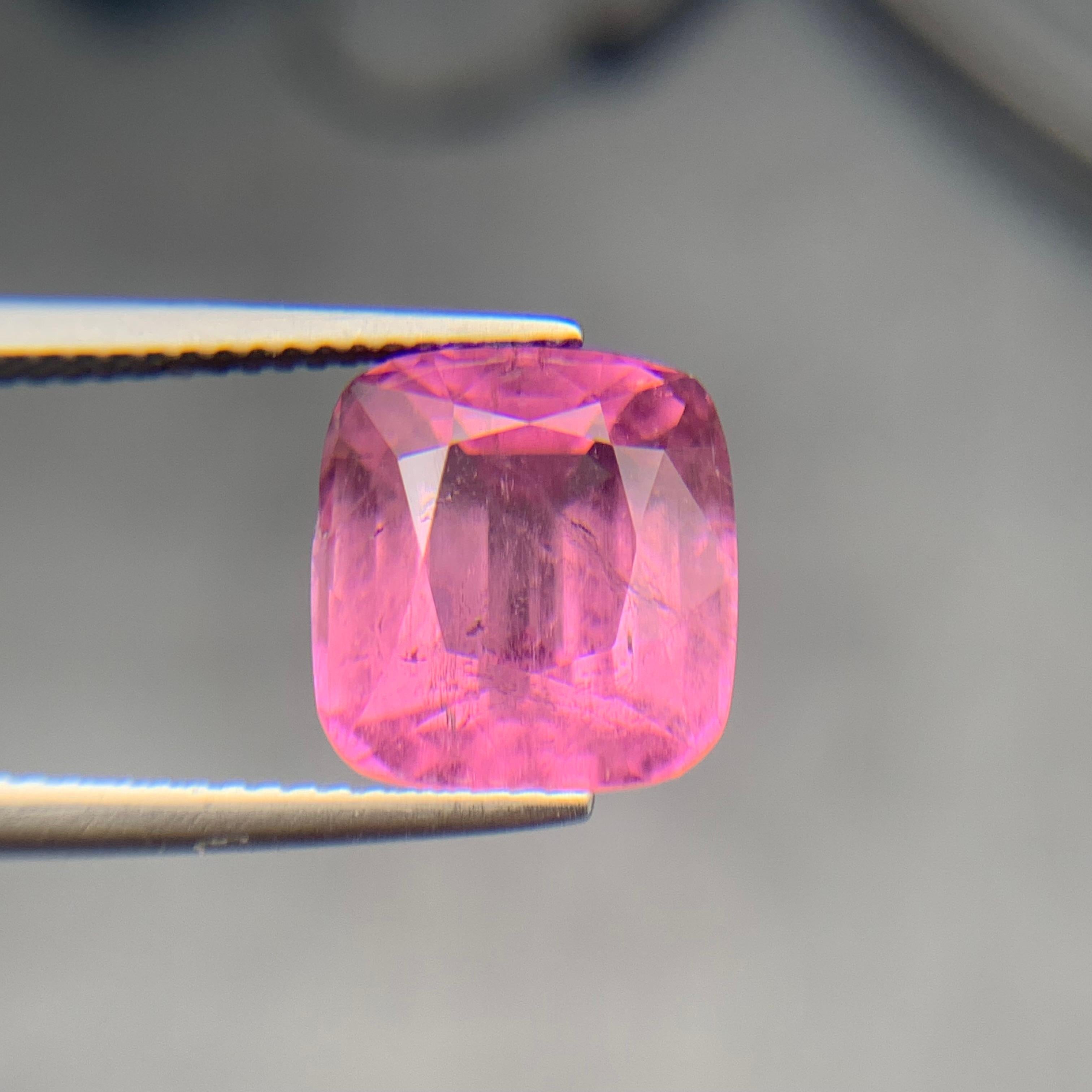 Lila Farbton rosa natürlichen Turmalin Ring lose Edelstein 8,10 Ct Kissenschliff für Damen oder Herren im Angebot