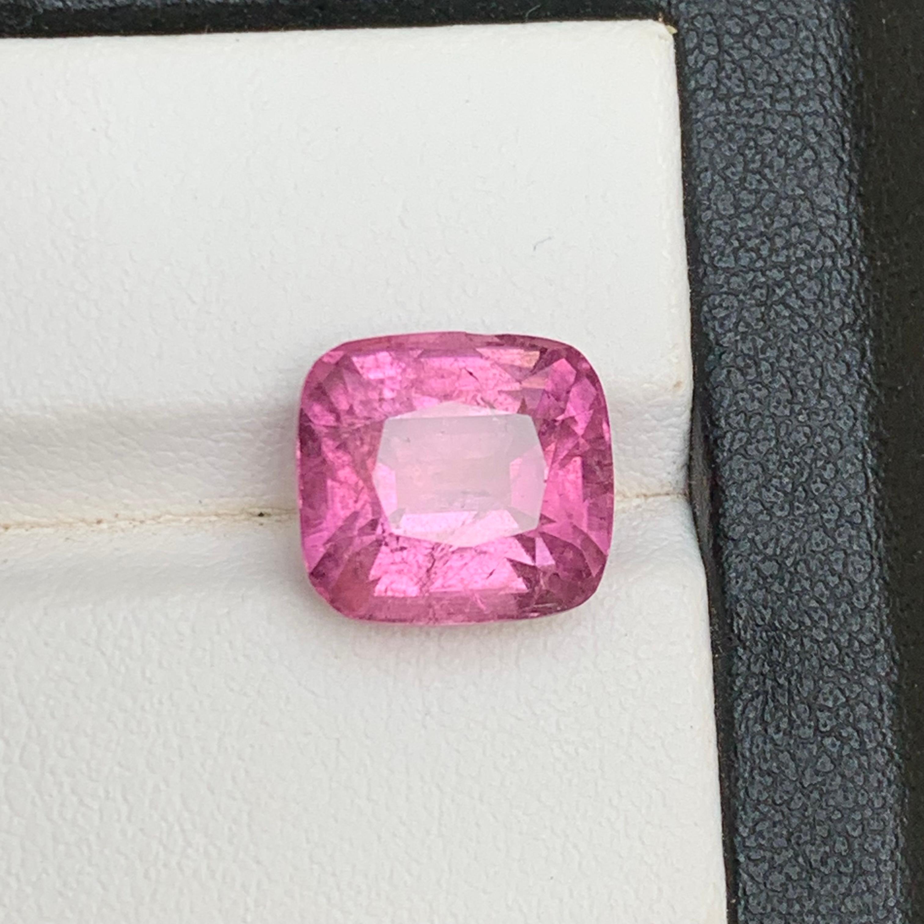 Lila Farbton rosa natürlichen Turmalin Ring lose Edelstein 8,10 Ct Kissenschliff im Angebot 1