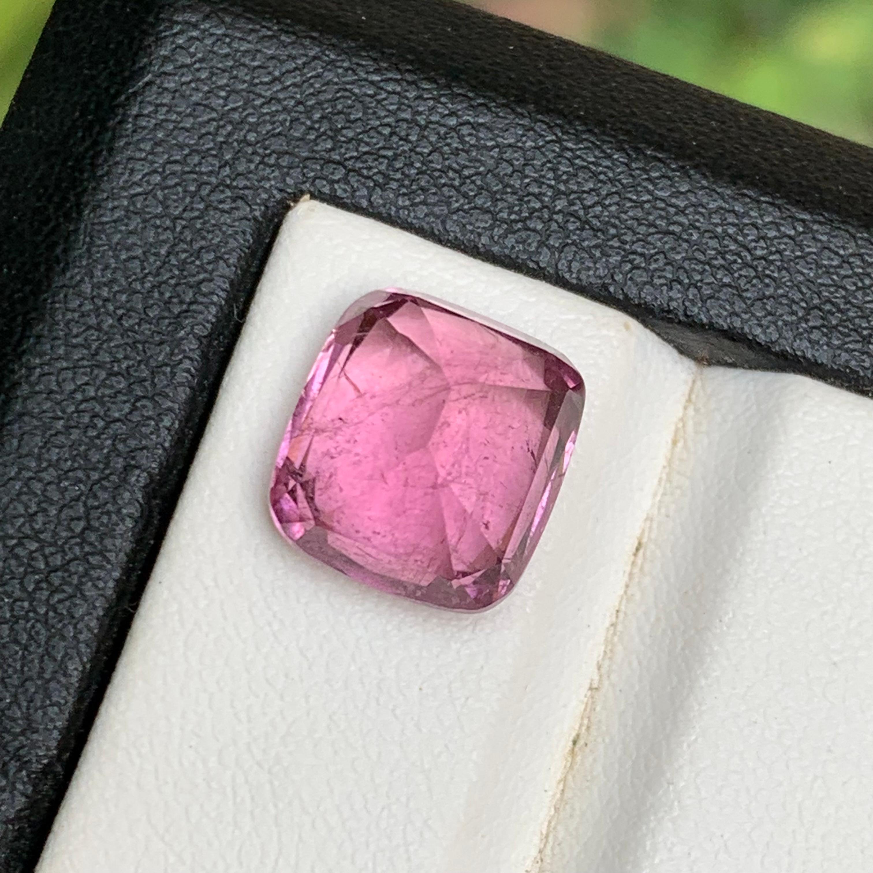 Lila Farbton rosa natürlichen Turmalin Ring lose Edelstein 8,10 Ct Kissenschliff im Angebot 2