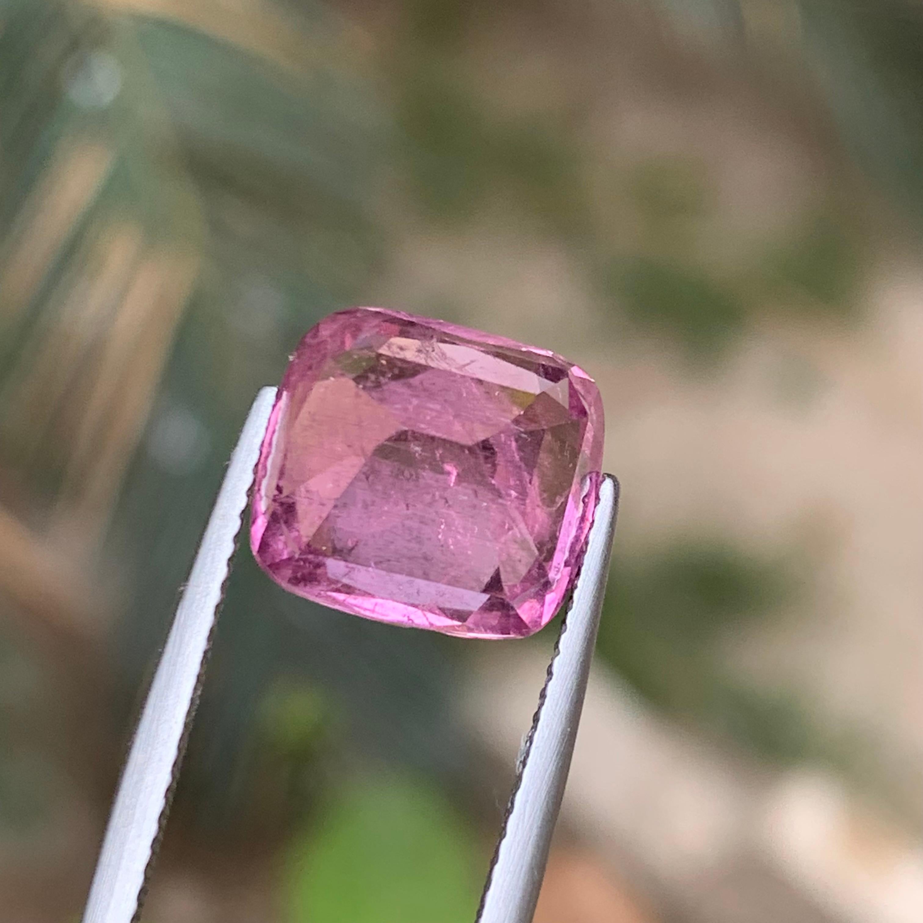 Lila Farbton rosa natürlichen Turmalin Ring lose Edelstein 8,10 Ct Kissenschliff im Angebot 4