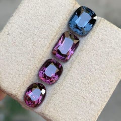 Purplish Pink & a Grey Natural Spinel 7 Carat Cushion Cut Loose Gemstones Parcel