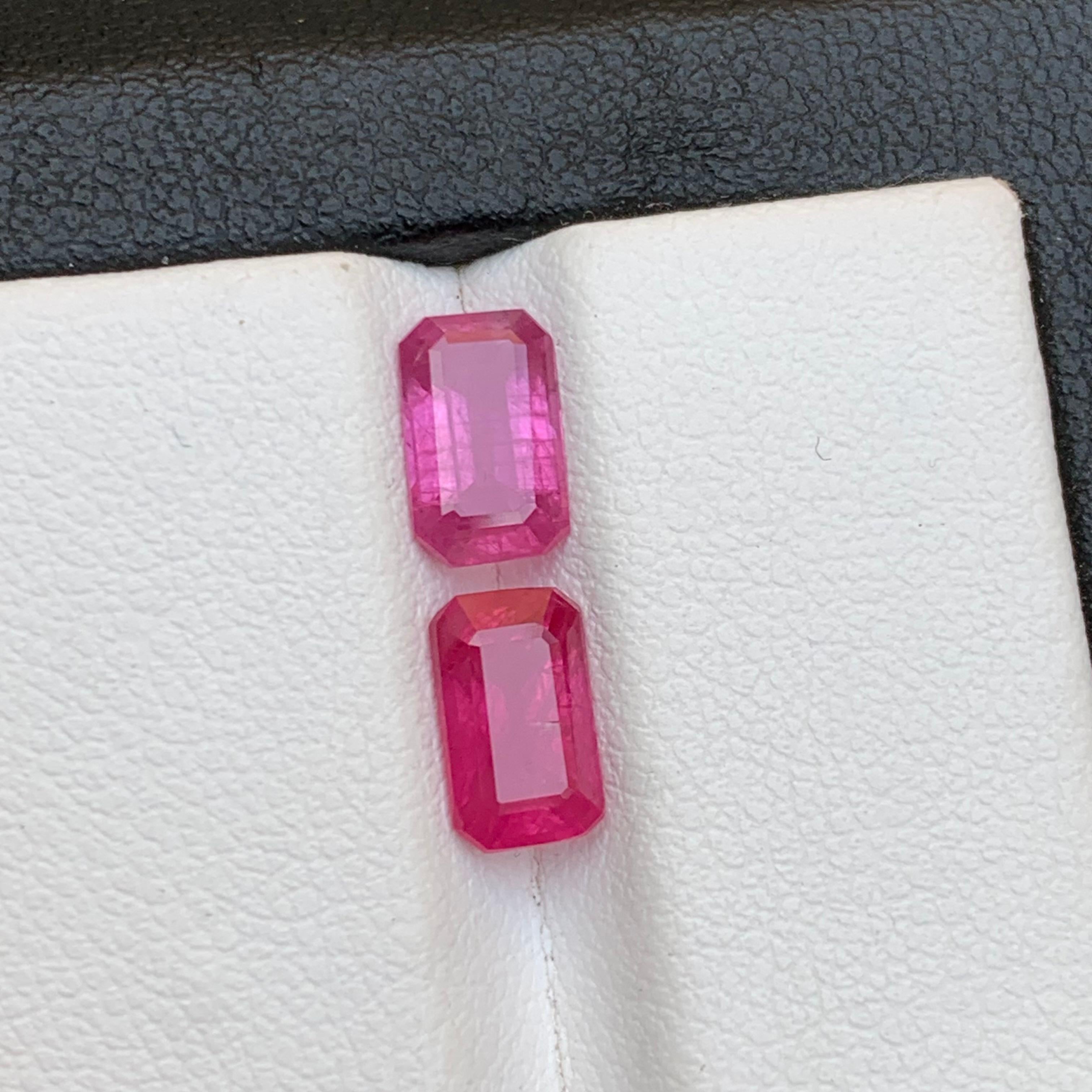 Purplish Pink Certified Natural Sapphire Earrings Loose Gemstone Pair Set 3 Ct For Sale 8