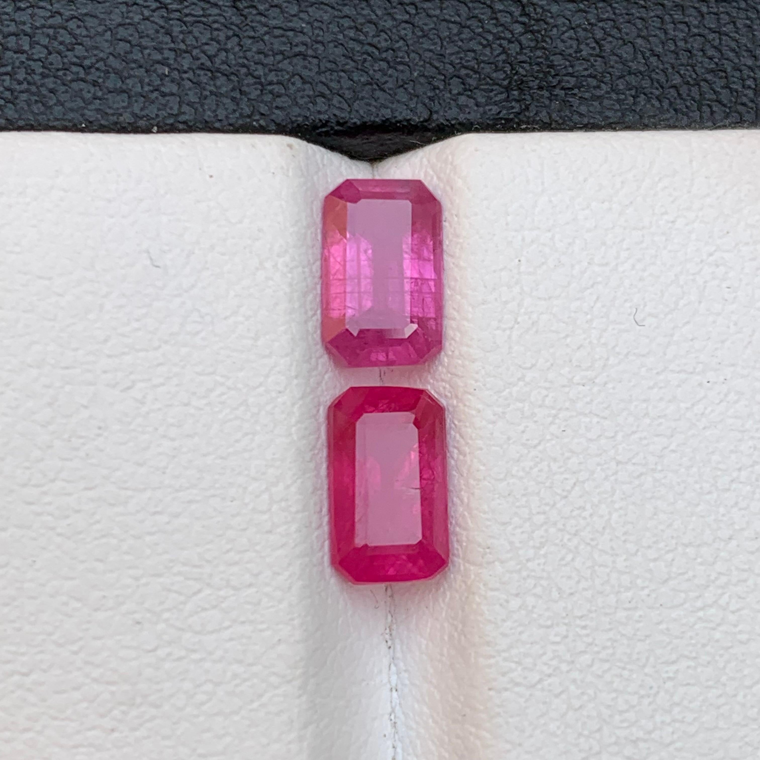 Purplish Pink Certified Natural Sapphire Loose Gemstone Pair Set for Earrings, Ring, Necklace Pendant, Bracelet or any other Jewelry Setting-Emerald Cut from Tajikistan!!

💎 GEMSTONE TYPE: Sapphire 
⚖️ WEIGHT:  3.00 Carat
🪚 SHAPE & CUT: Octagonal