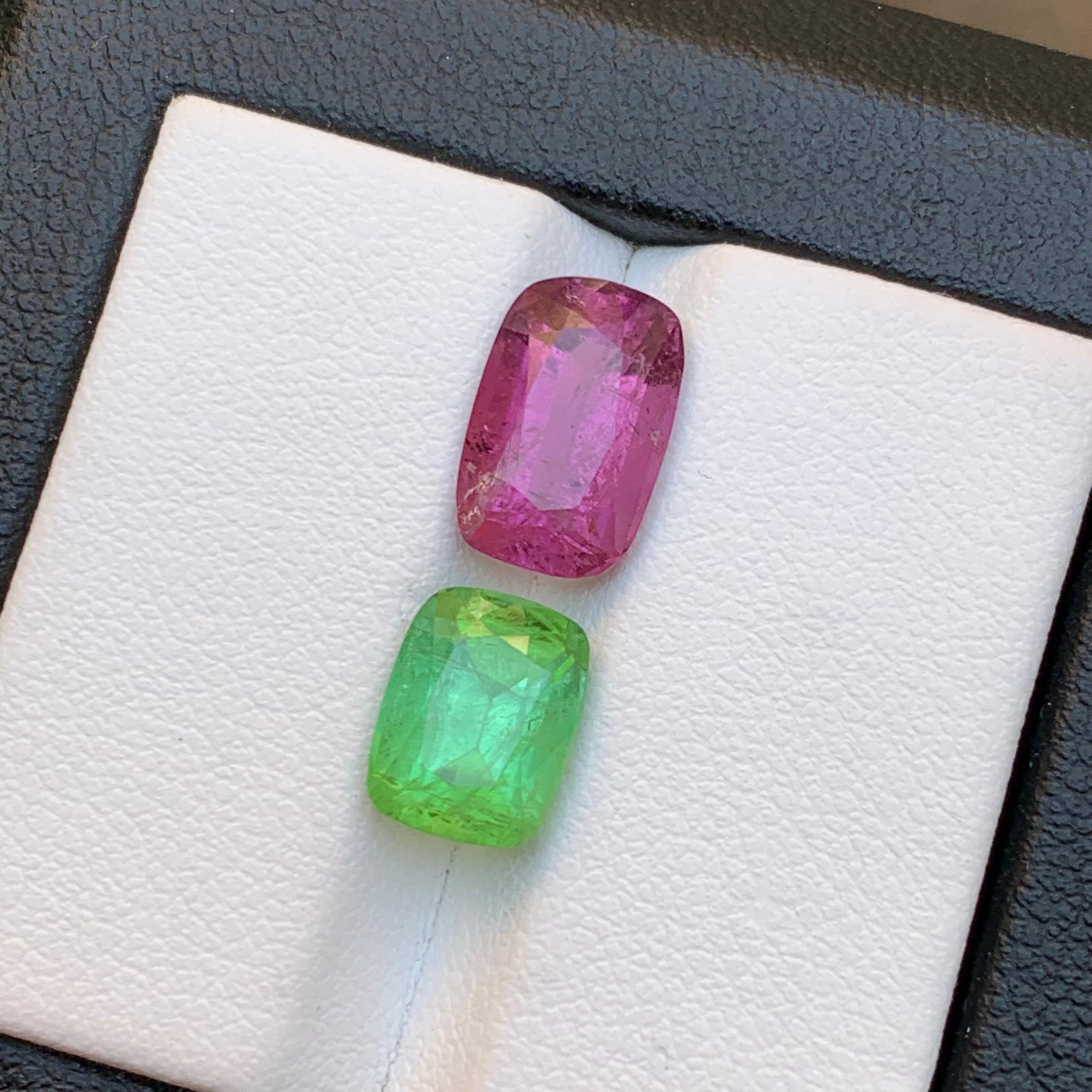 Purplish Pink and Green Natural Tourmaline Loose Gemstones for Ring, Necklace Pendant, or any other Jewelry Setting-Cushion Cut from Kunar Afghanistan!!

💎 GEMSTONE TYPE: Tourmaline
⚖️ WEIGHT: 6.00 Carat
🪚 SHAPE & CUT: Cushion Cut
📏 SIZE (MM):