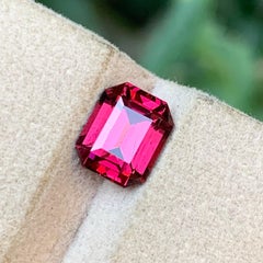 Purplish Pink Natural Rhodolite Garnet 2.97 Carat Emerald Cut Loose Gemstone