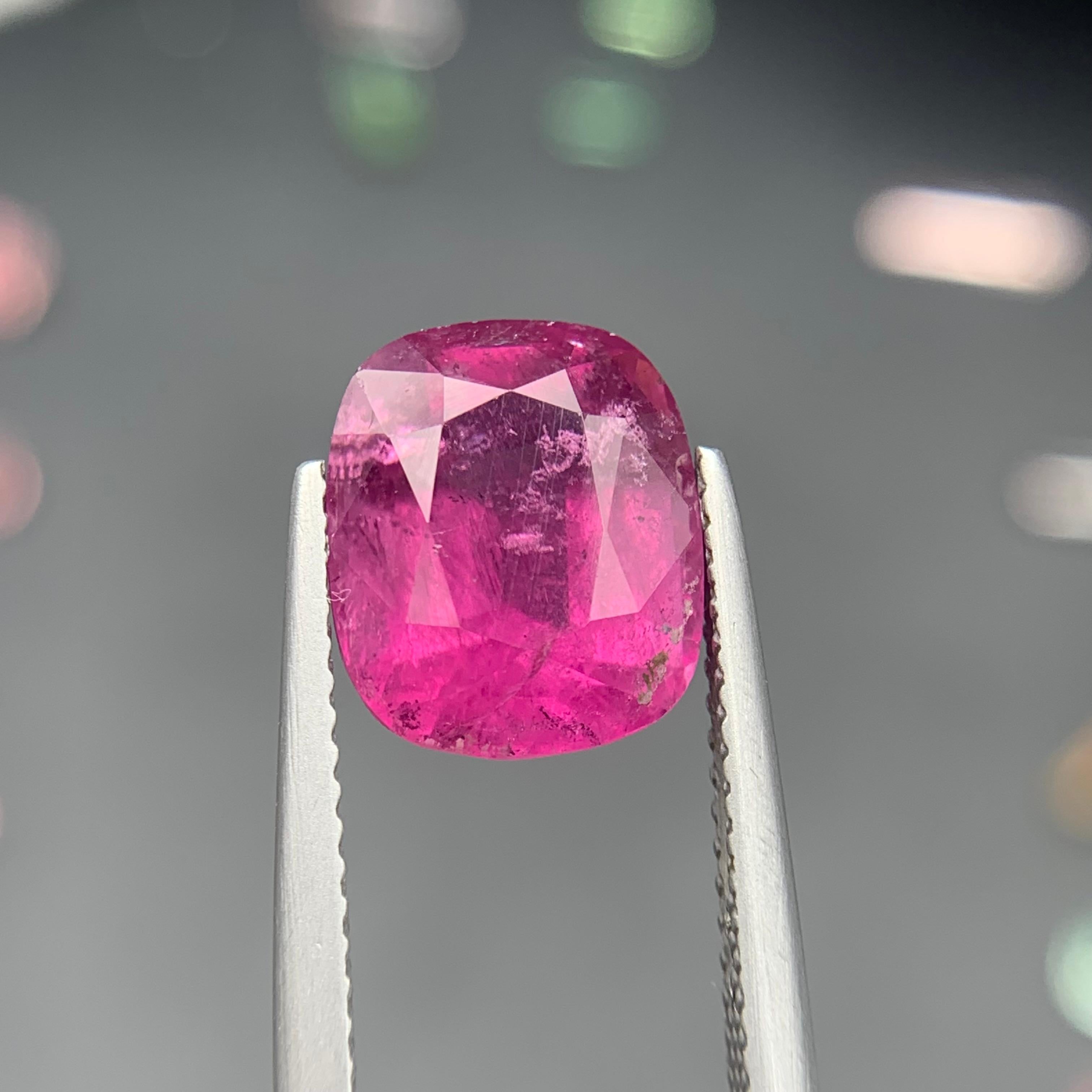 Lila rosa natürlichen Rubellit Turmalin Ring lose Edelstein 4,50 Ct Cushion im Angebot 4