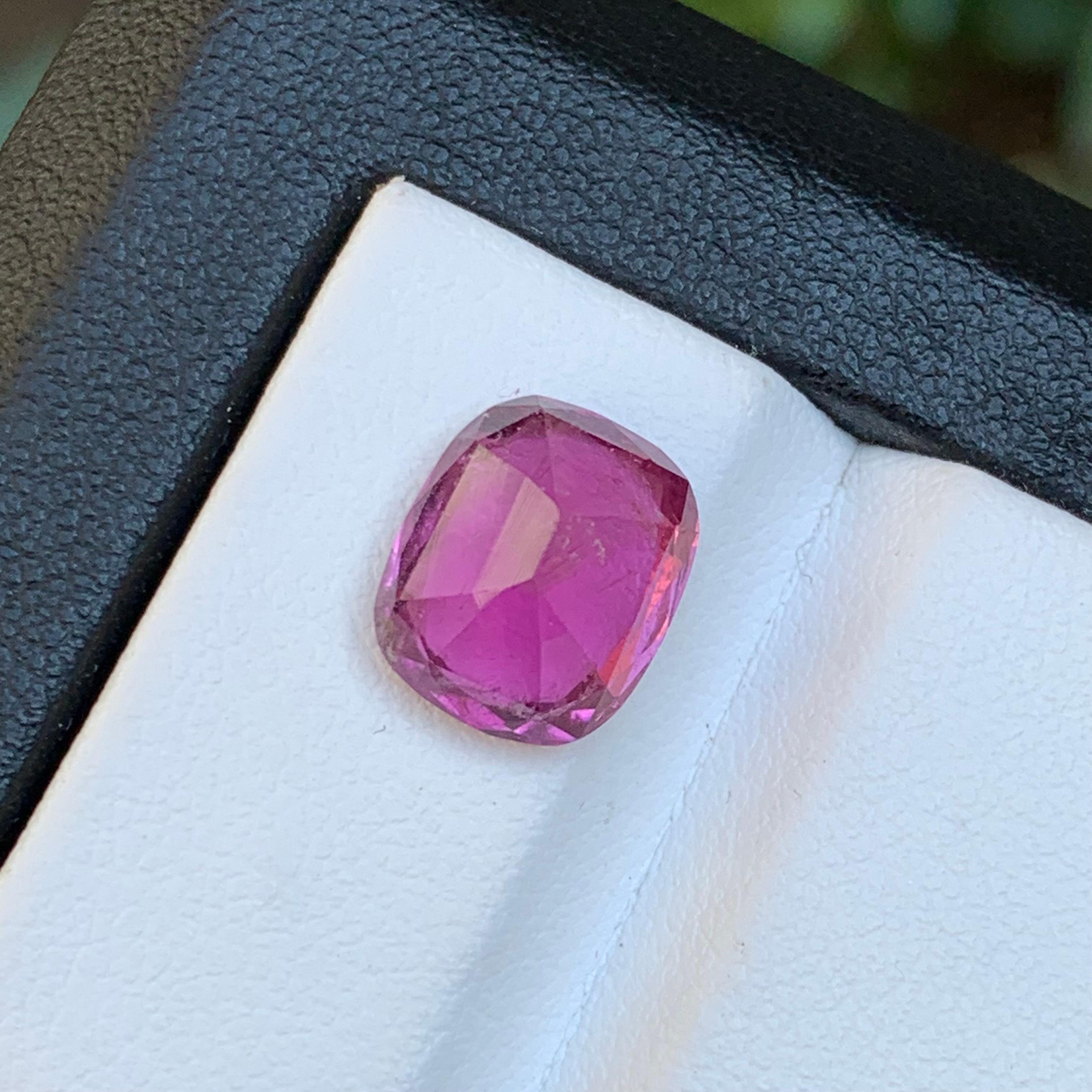 Lila rosa natürlichen Rubellit Turmalin Ring lose Edelstein 4,50 Ct Cushion im Angebot 1