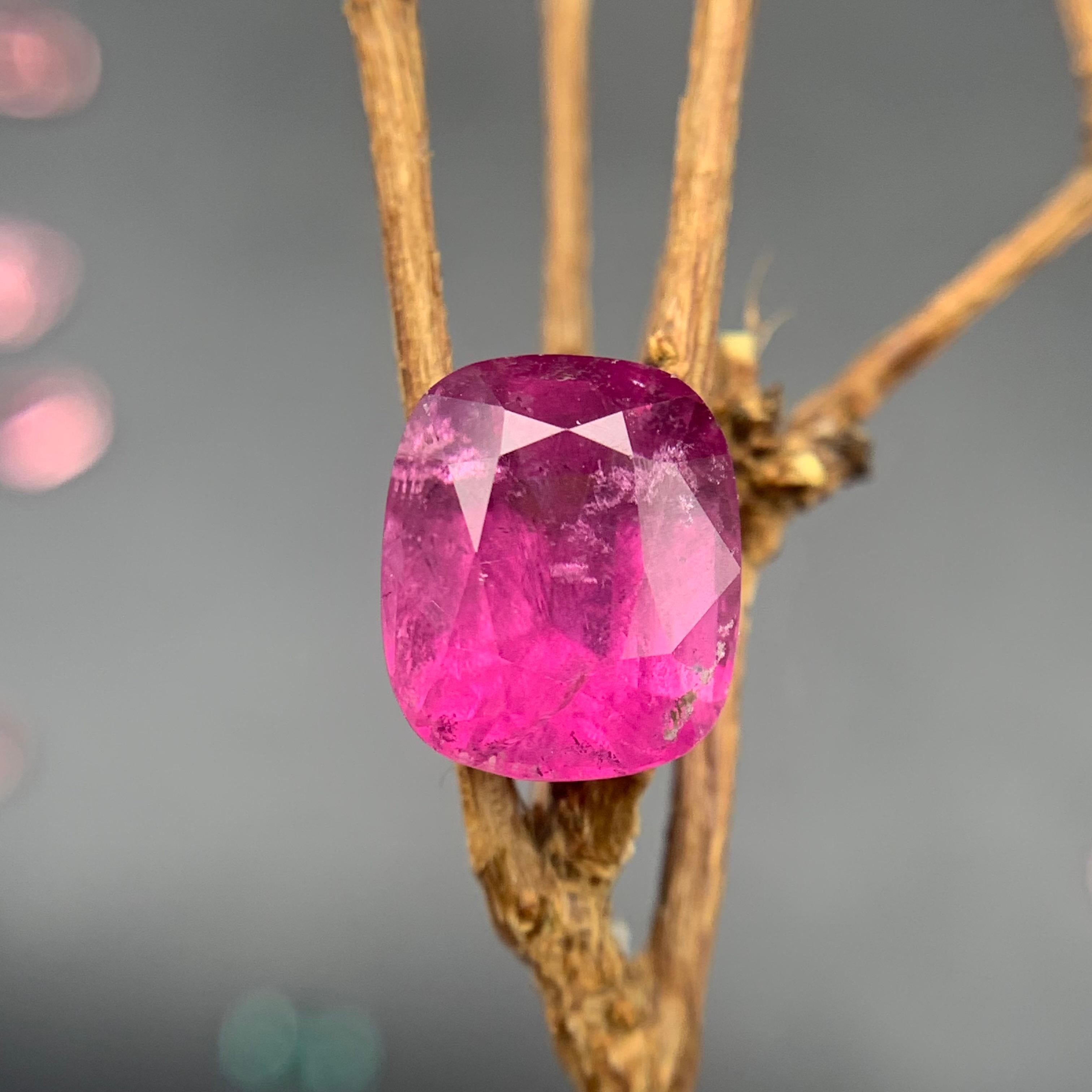 Lila rosa natürlichen Rubellit Turmalin Ring lose Edelstein 4,50 Ct Cushion im Angebot 2