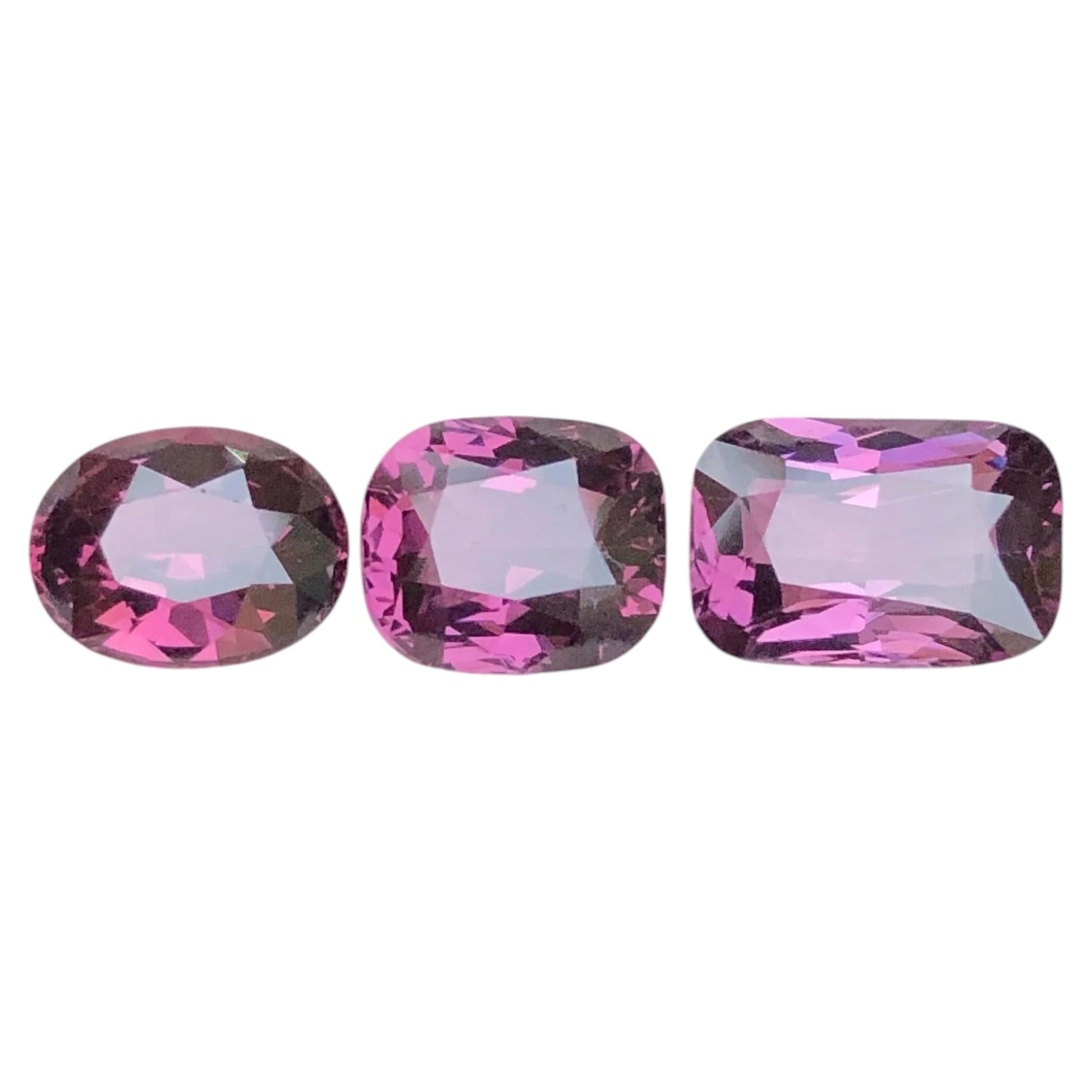 Purplish Pink Natural Spinel 4.38 Carat Cushion Cut Loose Gemstones Parcel
