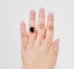 Purplish Pink Spinel Solitaire Ring in 18k White Gold