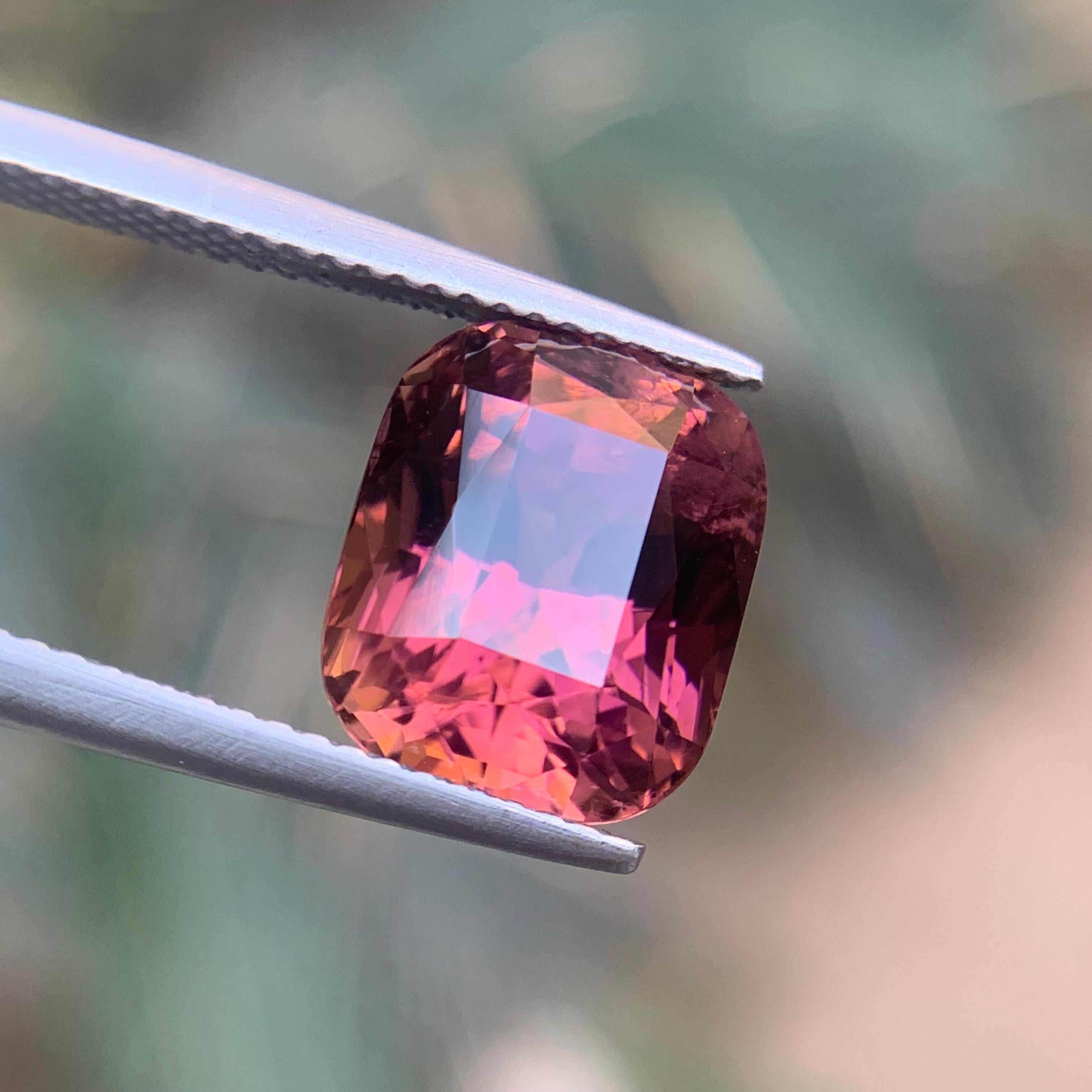 Tormalina rosa violacea da 6,95 carati con taglio a cuscino, gemma naturale sfusa per anello in vendita 4