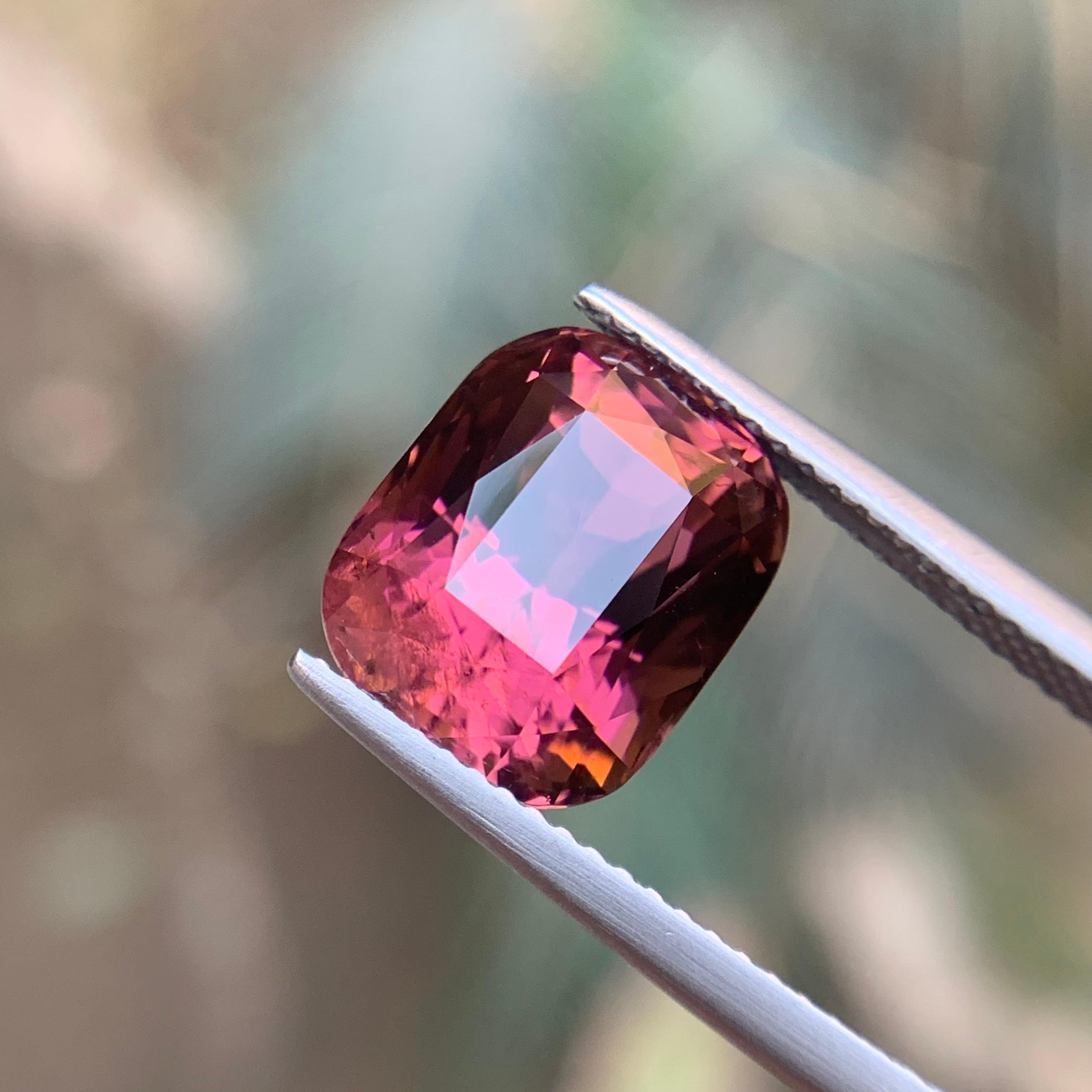 Tormalina rosa violacea da 6,95 carati con taglio a cuscino, gemma naturale sfusa per anello in vendita 7