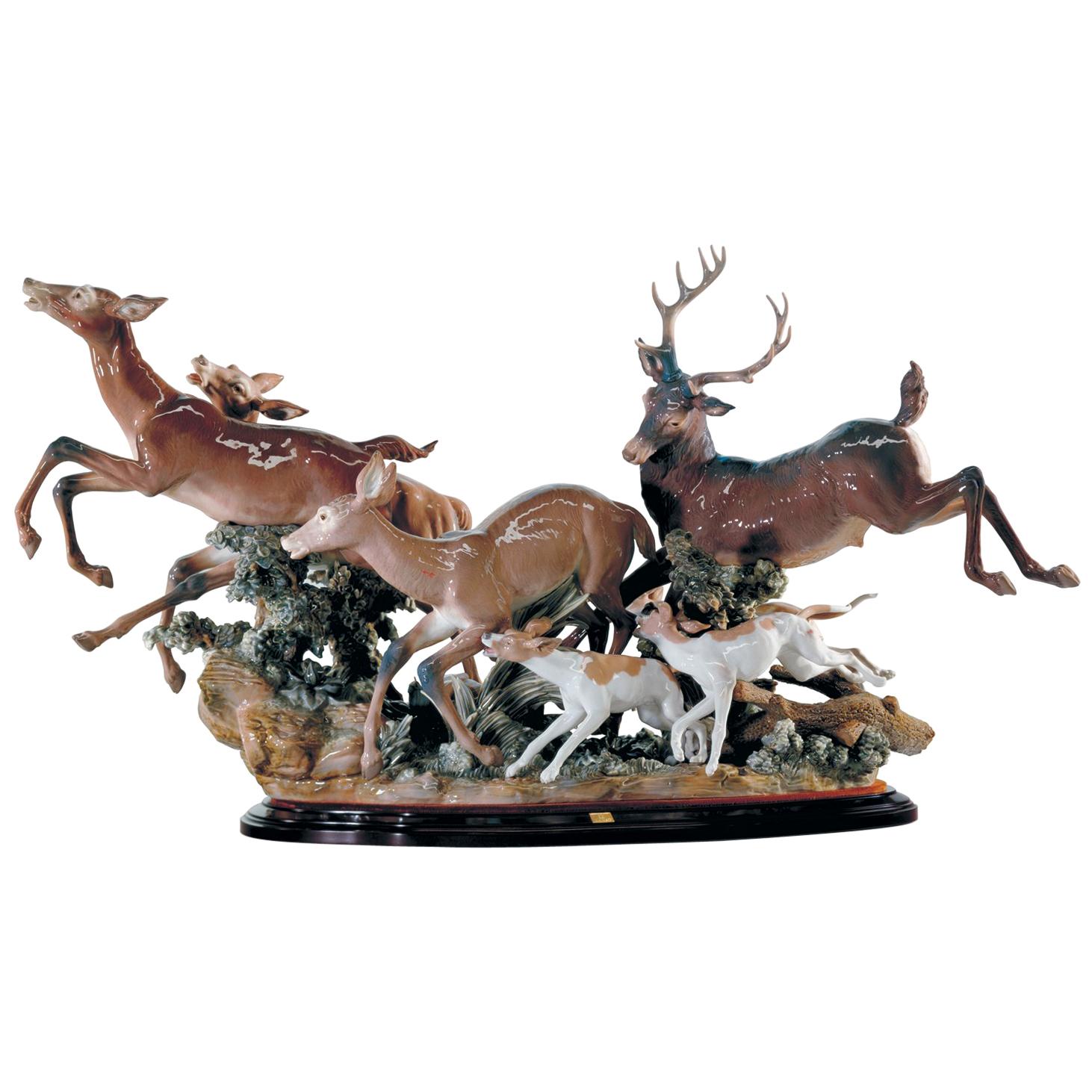 Pursued Deer Sculpture, Limited Edition For Sale