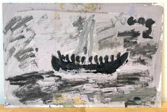 Purvis Young (1943–2010) Exodus Boat with Figures, Miami, 1980s