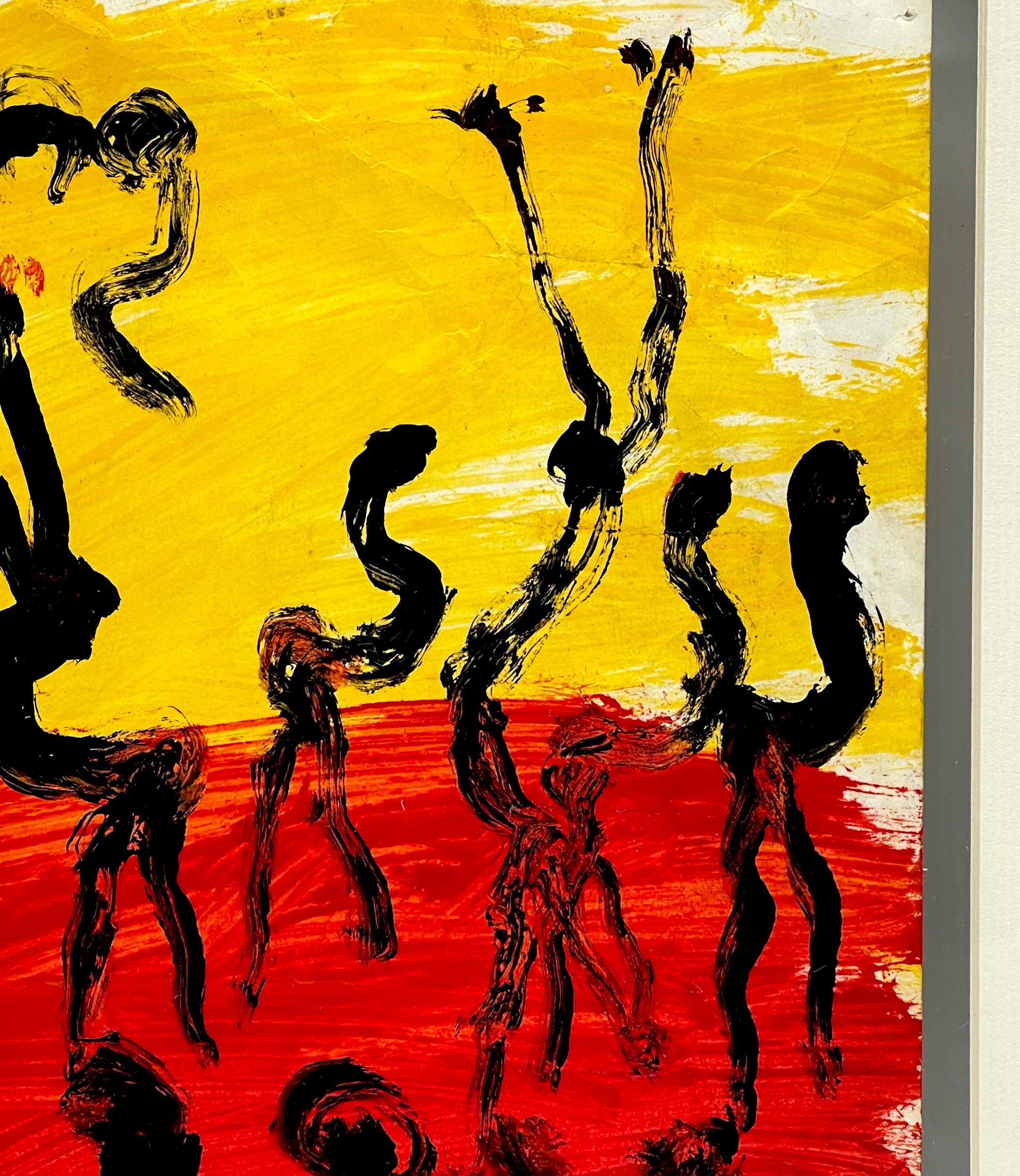 Purvis Young (1943-2010)  'Fire Dancers' 20th Century For Sale 1