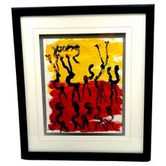 Purvis Young (1943-2010)  Danzatori del fuoco' 20° secolo