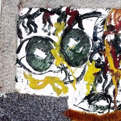 ABSTRACT WITH EYES OF SYSTEM (PAINTING ON BOARD)