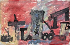 Construction (large original mixed media painting)