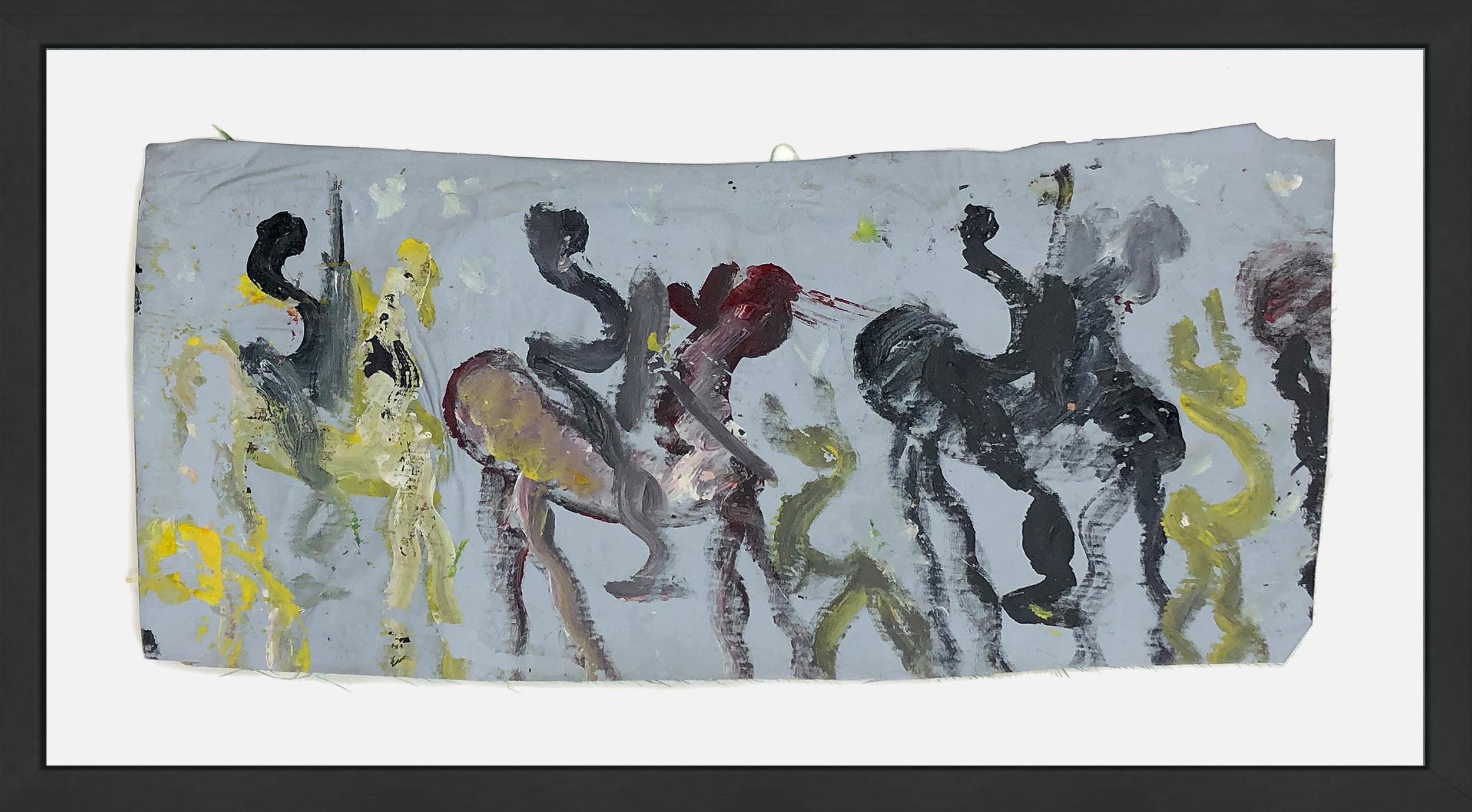 Cavalieri (pittura originale a tecnica mista su tela) - Mixed Media Art di Purvis Young