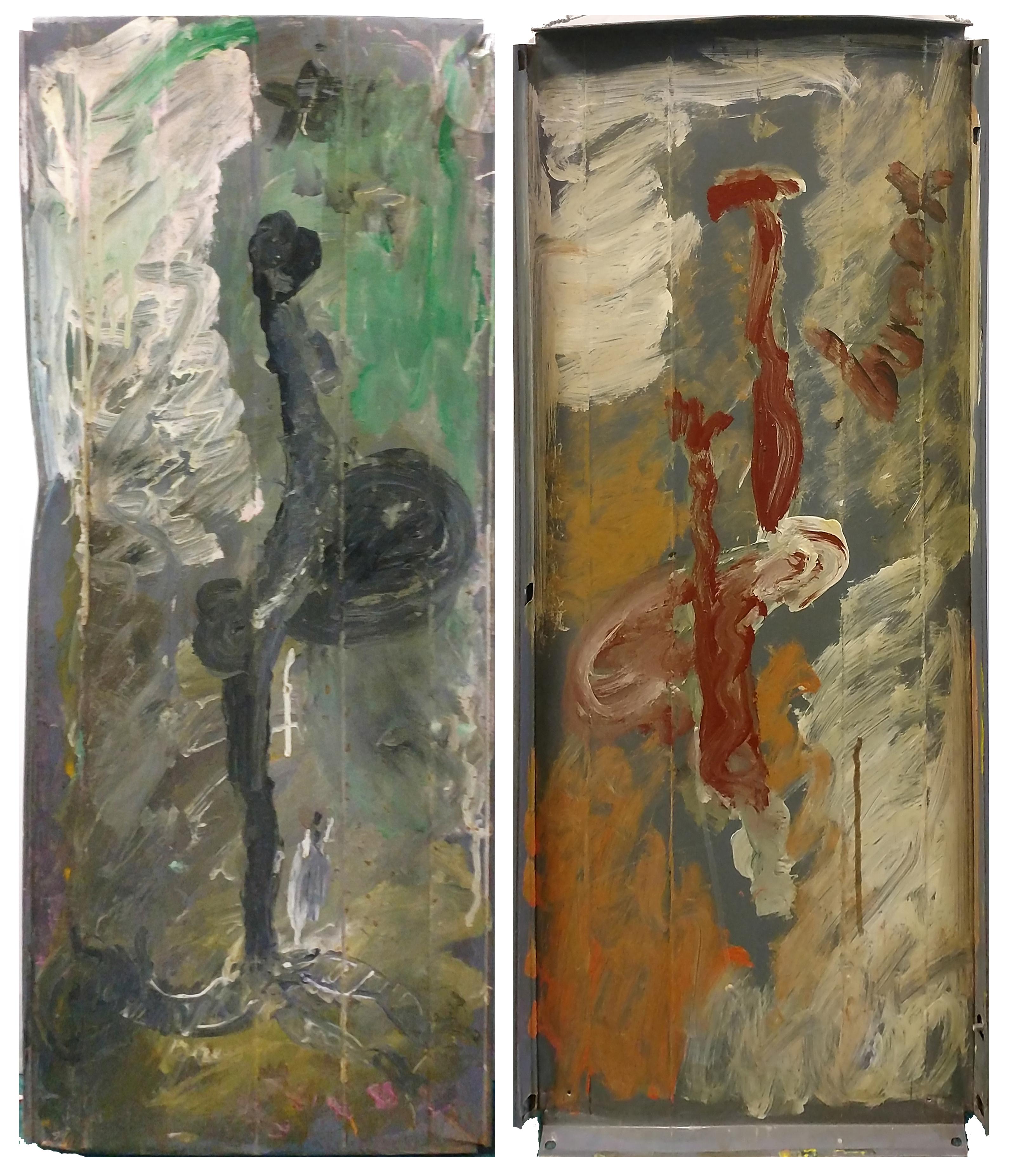 DIPTYCH À L'INTÉRIEUR DE LA MAISON (PAINTURE SUR MÉTAL)