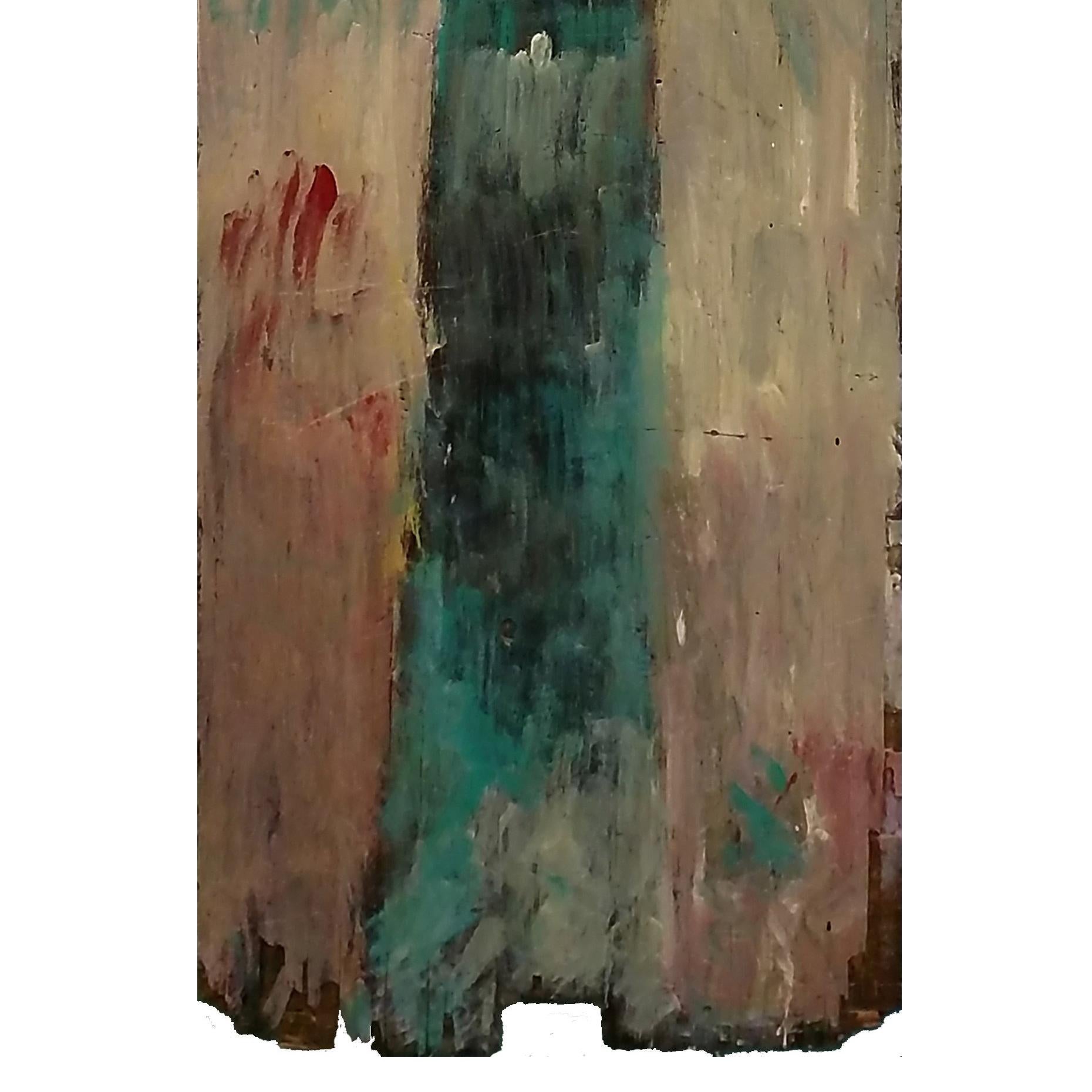 THE TOWER (PAINTING ON WOOD) - Outsider Art Painting by Purvis Young
