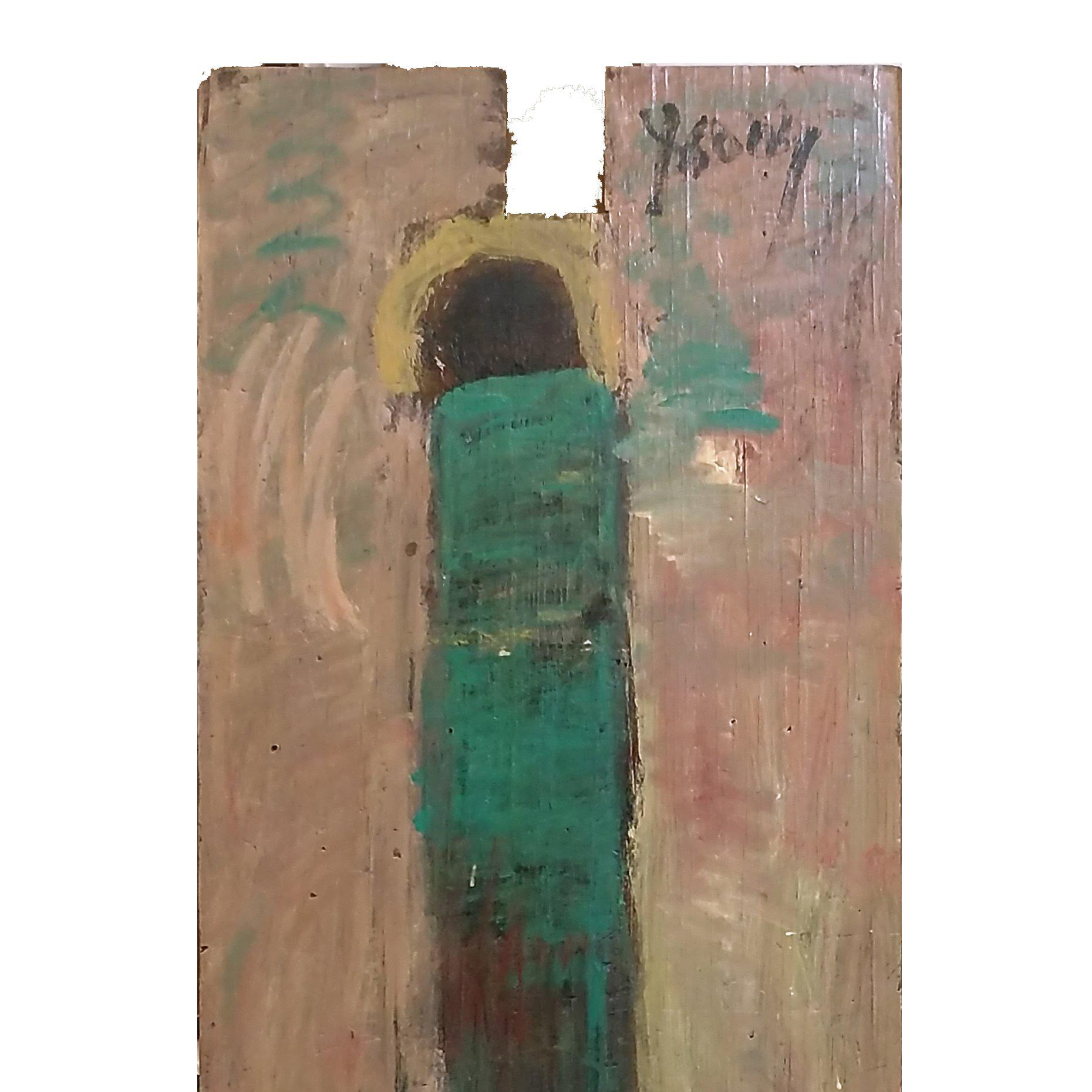 LA TORRE (PITTURA SU LEGNO) - Figurative Painting Marrone di Purvis Young