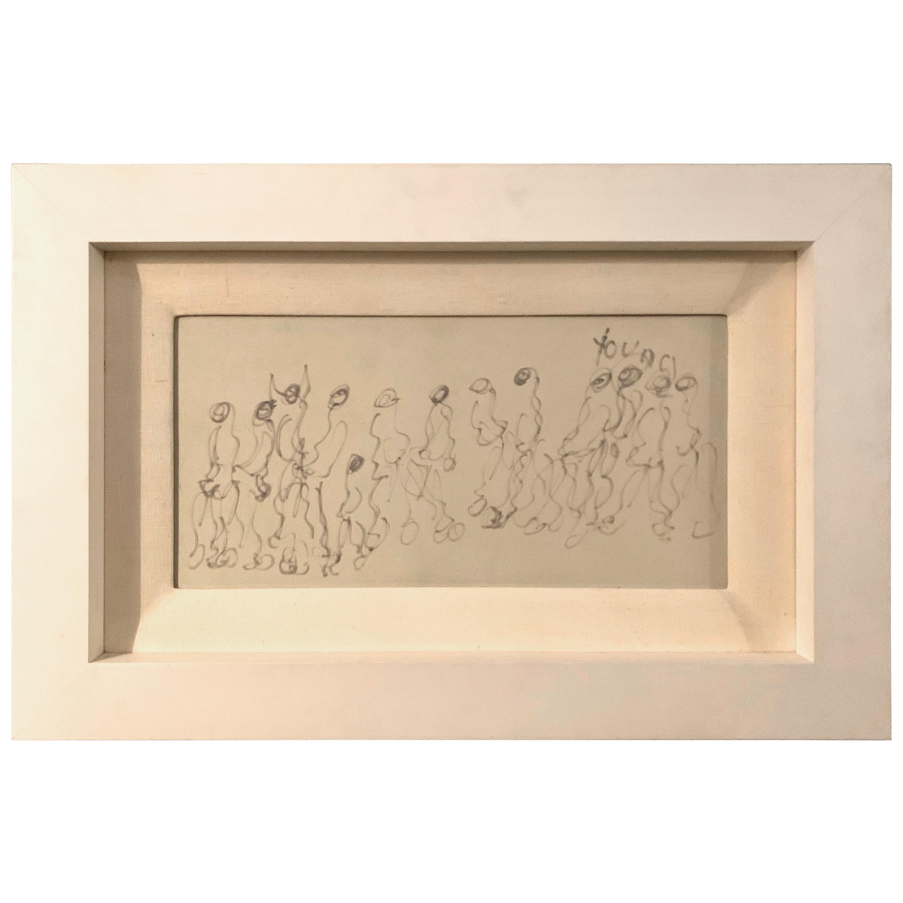 Purvis Young Dipinto originale "Processione" nella Serie #3, firmato