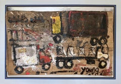 "City Streets" Zeitgenössische Outsider Urban Expressionism Malerei Gerahmt