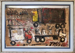 "City Streets" Zeitgenössische Outsider Urban Expressionism Malerei Gerahmt