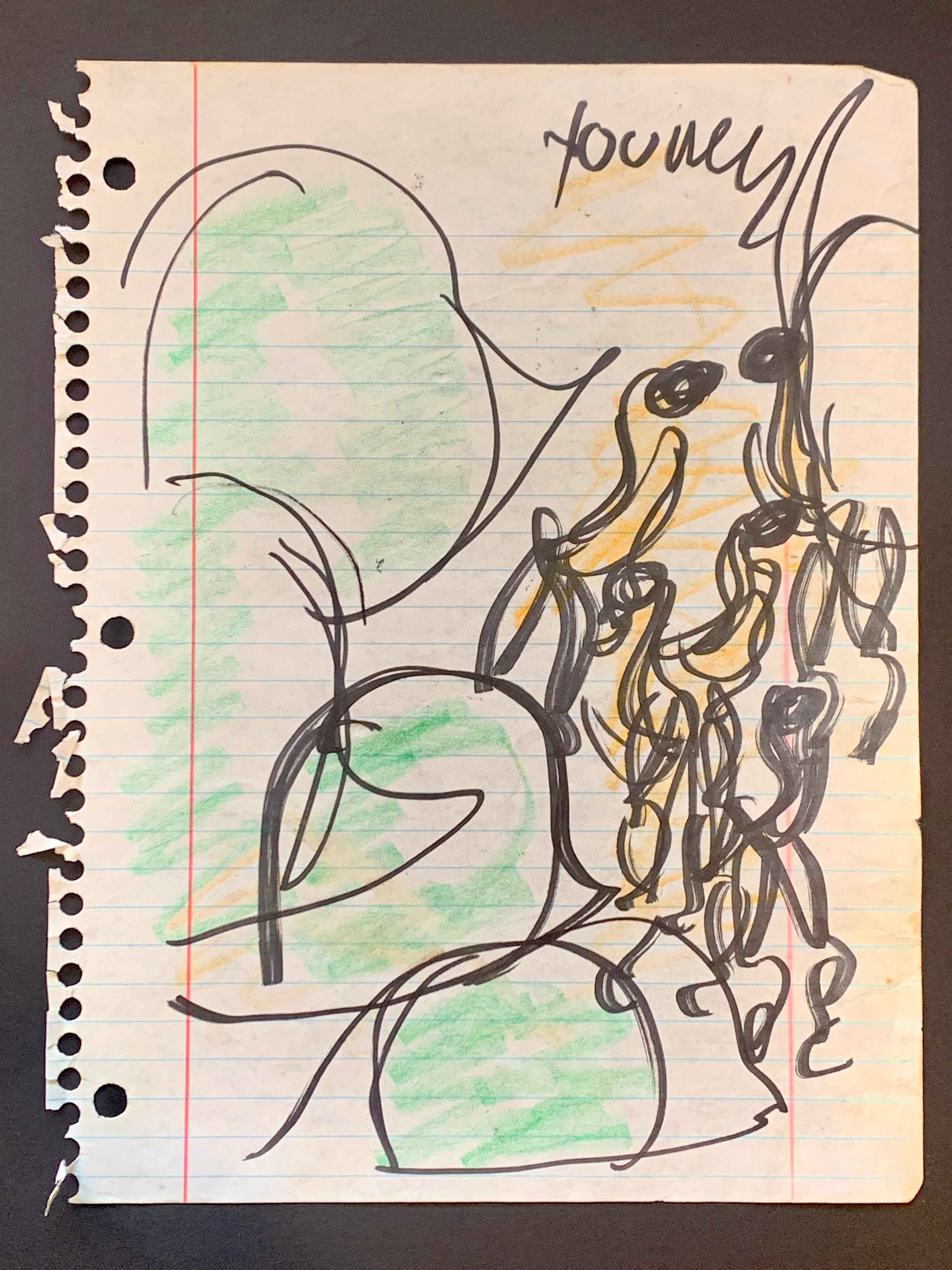 Drawing from the 1990's #468 - Painting by Purvis Young