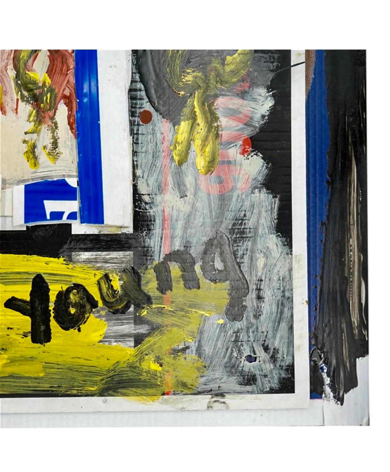 Grande peinture au collage de l'artiste outsider de Miami, Purvis Young, Art abstrait outsider en vente 8