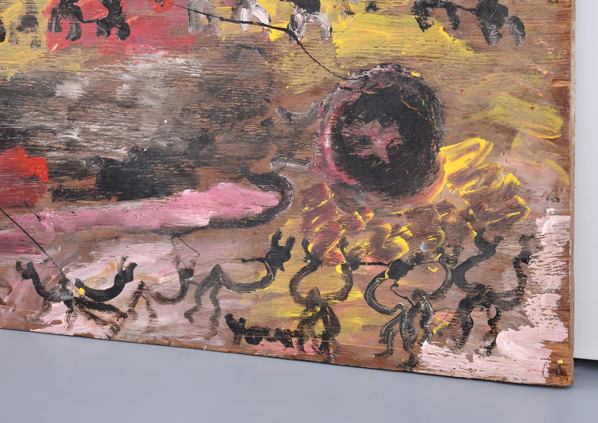 Grande peinture de Purvis Young, succession de l'artiste, 93