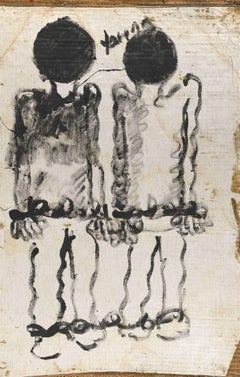 Portrait of 2 Figures, Purvis Young (American, 1943-2010)