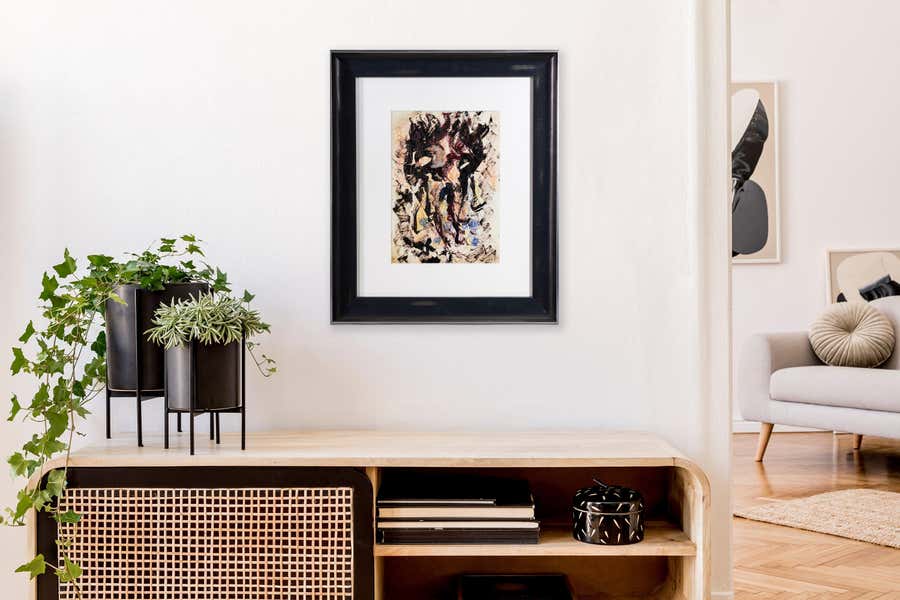 Purvis Young Dual-Sided Signed Original Mixed Media Drawing - Untitled 1