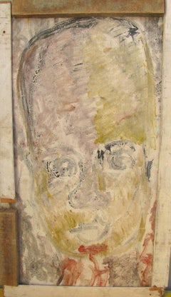 Purvis Young, Horn Player, Painting on Door Skin circa 1990