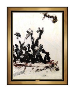 Purvis Young Original Abstract Oil Painting Figurative Signed Modern Artwork SBO