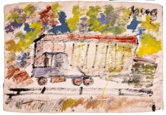 Purvis Young Original Rainbow Truck Painting with Foundation COA