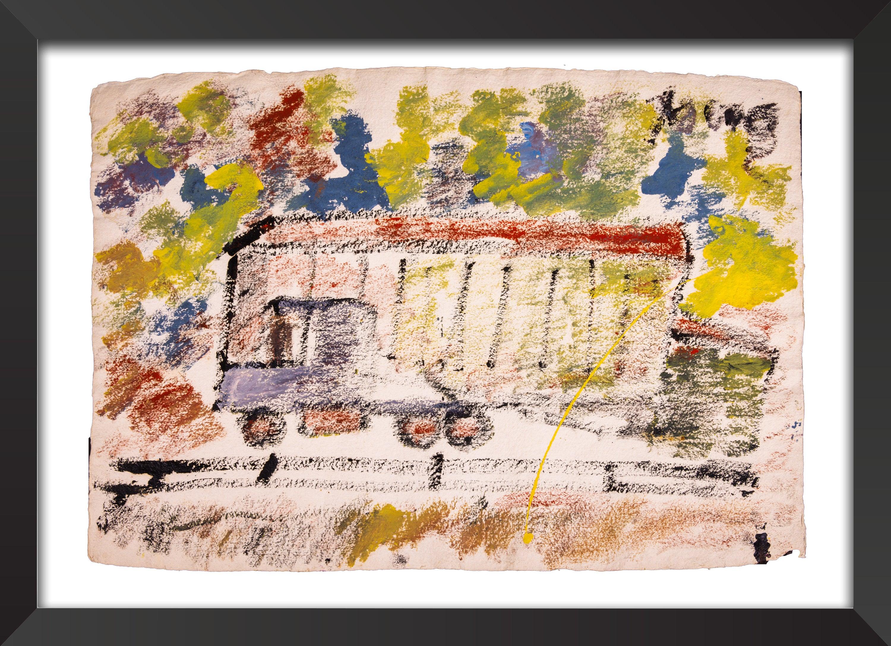 Artistics : Purvis Young
Titre : Sans titre (Rainbow Truck)
Médium : Peinture à l'huile sur papier
Taille : 22" x 29"
Édition : Original
Année : 1998
Condit : Dans le style de l'art trouvé, avec un aspect délibérément altéré. Les imperfections