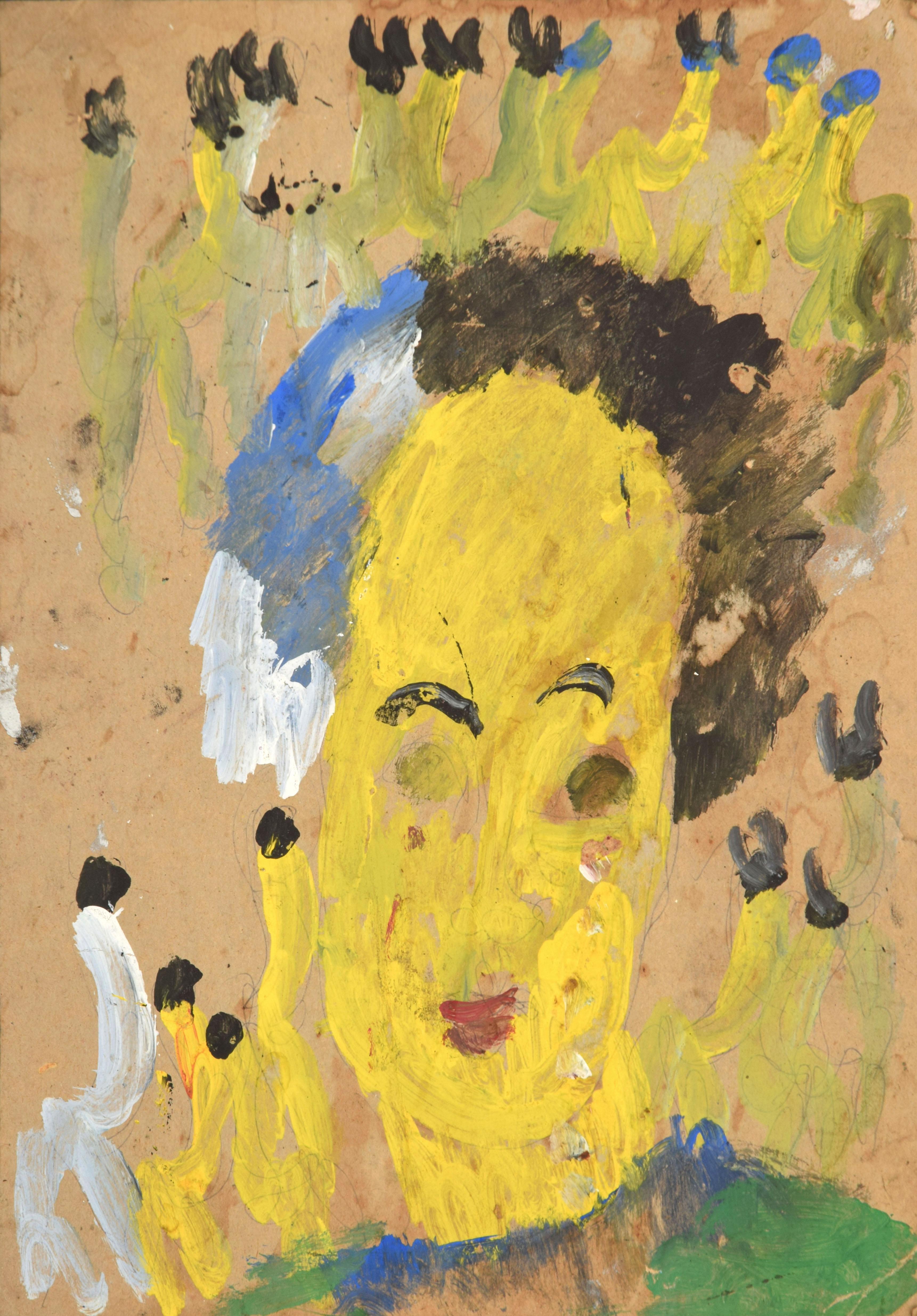 Artistics/Designer ; Fabricant : Purvis Young (1943-2010)
Marquage(s) ; notes : pas de marquage(s) apparent(s)
Pays d'origine ; matériaux : Américain ; peinture sur tissu
Dimensions (H, L, P) : 13 "h, 18 "w ; 34.5 "h, 30.75 "w cadre
Informations