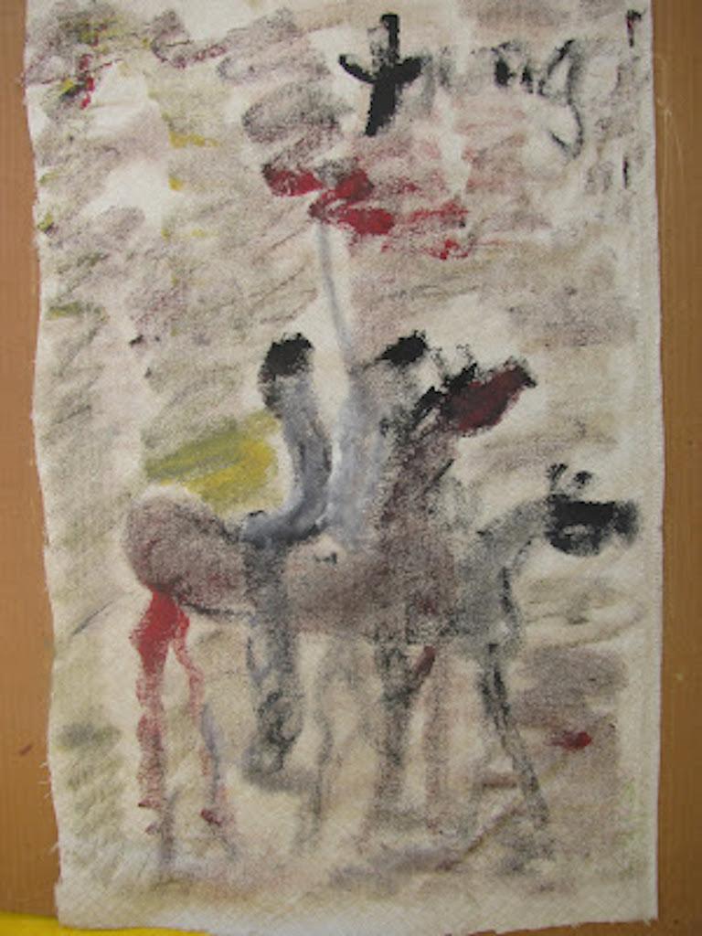 Painting on cloth by Purvis Young of three horses

From the artist to Vanity Novelty Garden, Tamara Hendershot To Rising Fawn Folk Art, The Jimmy Hedges Collection of Outsider Art