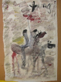 Purvis Young, Painting on Cloth of Three Horses