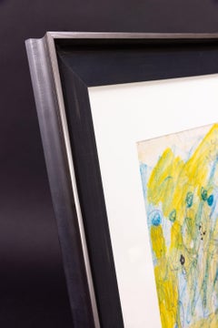 Purvis Young signiert Original Buntstift und Tinte doppelseitige figurative Zeichnung