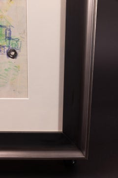 Purvis Young signiert Original Buntstift und Tinte doppelseitige LKW-Zeichnung
